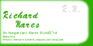 richard mares business card